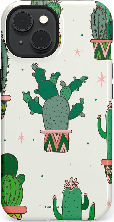 Casetastic Hoesje Geschikt voor Apple iPhone 15 Magsafe - Stijlvolle Beschermende Duo-layer Case - Zonnige Cactus
