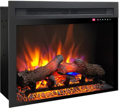 EVIQ Amber 23 inch – Elektrische sfeerhaard – Haard met Verwarming – Elektrische haard inbouw - 1500 watt - Zwart