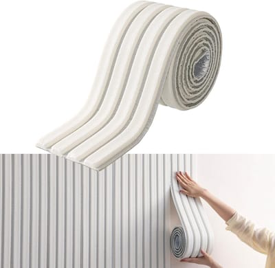 Wandpanelen Kinderkamer - Zelfklevend Muurdecor - Veilige Speelruimte - Schokabsorberend Schuim - 280 x 16 cm - Wit