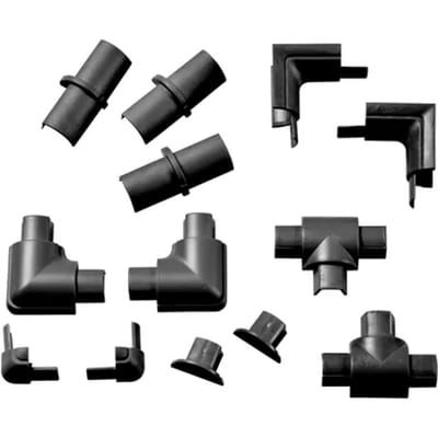 D-line Accessoirepakket Voor Kabelgoten D-line 16x8mm Kliksysteem Zwart