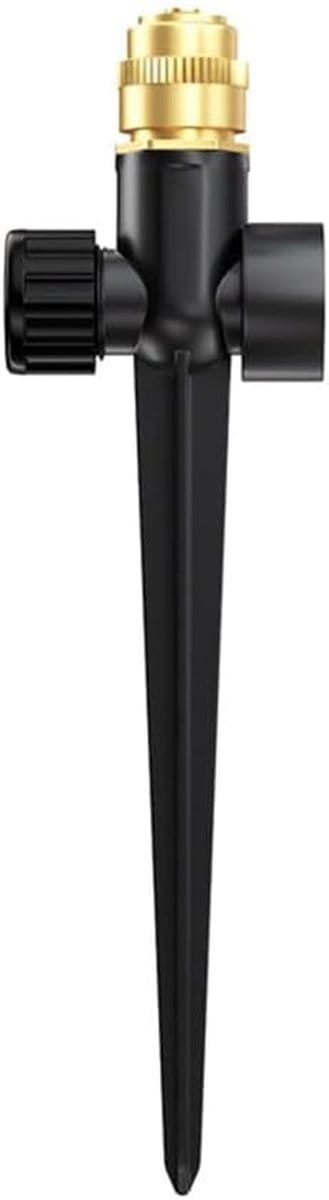 Tuinsproeier Grondpen - Watersproeier Gazon - Planten Water Geven - 360 Graden Dekking - 23 cm - Zwart
