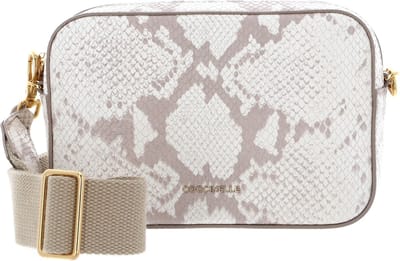 COCCINELLE Leren Schoudertas Tebe Delave Snake Mini Bag Snake Print Powder Pink Beige