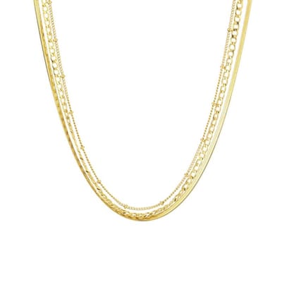 Bijoutheek Collier 3 Dubbel Goudkleurig