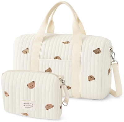 Dailygoods- Luiertas Multifunctioneel - Schoudertas - Katoen - Borduurwerk - Reisvriendelijk - Geschikt voor Pasgeborenen - Baby Tas