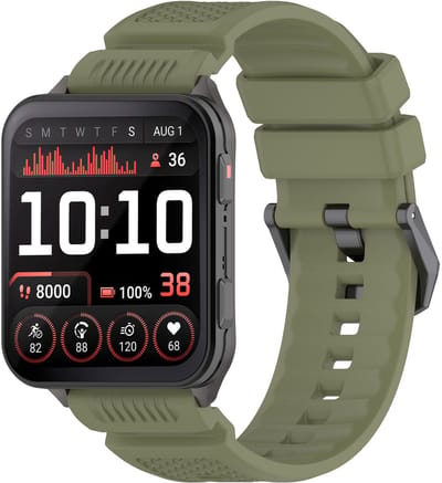 Strap-it Siliconen bandje met gespsluiting - geschikt voor de Garmin Venu X1 (legergroen)