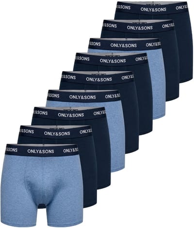 Only & Sons Heren lang short / pant 9 pack ONSFITZ SOLID BOXER