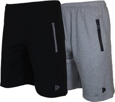 2-Pack Donnay Joggingshort (Nick) - Sportshort - Heren - Black/Silver-marl (1013) - maat 3XL