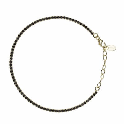 Vergulde armband met zwarte zirkonen – Noche