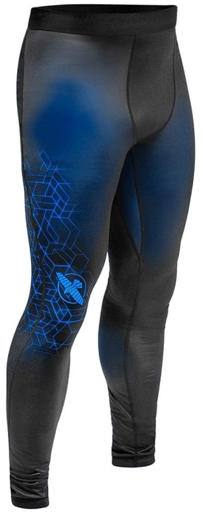 Hayabusa Geo Jiu Jitsu Spats Tights BJJ - Zwart / Blauw - maat XL - Jeans Maat 36