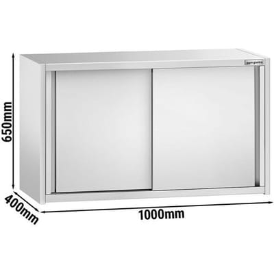 GGM Gastro Edelstahl Wandhängeschrank PREMIUM - 1000x400mm - mit Schiebetür - 650mm hoch Zilver