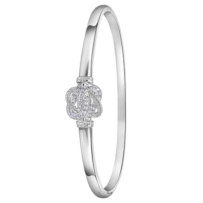 Lucardi Dames Gerecycled stalen bangle surinaamse mattenklopper - Armband - Staal - Zilverkleurig - 58 mm