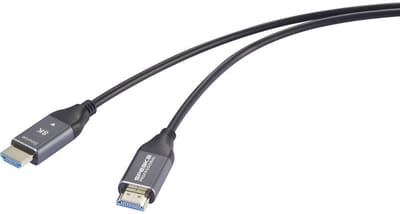 SpeaKa Professional SP-12842660 HDMI-kabel HDMI / Glasvezel Aansluitkabel HDMI-A-stekker, HDMI-A-stekker 10 m Zwart 8K UHD, Active Optical Cable (AOC)