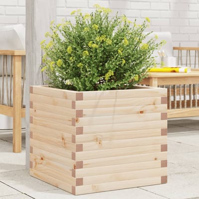 vidaXL - Plantenbak - 50x50x46 - cm - massief - grenenhout