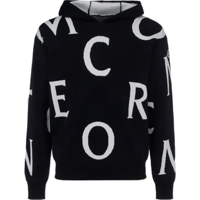Moncler Verspreide Letters Hoodie Zwart Heren Tops 9C000-12-M1640-770 XL white