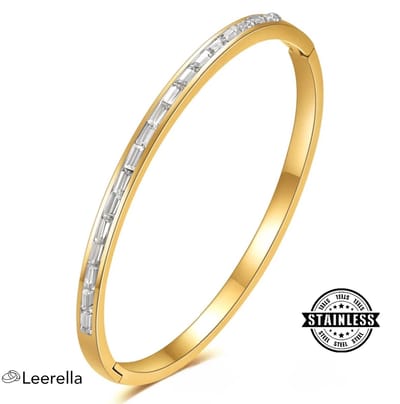 Leerella Schitterende van Bangel Damesarmbanden met Zirkonia in Goudkleur - Perfect Cadeau voor Moederdag, Verjaardag of Valentijnsdag! MDL5