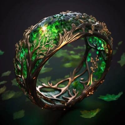 Vintage Verguld Armband Hol Blad Unieke Ring Etnische Stijl Unisex Vakantiecadeau Ring Onregelmatige Boomtakken Paasring Cadeau Nieuw 9 green