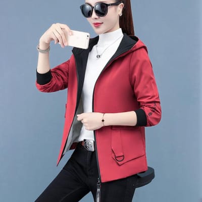 Veste à capuche décontractée pour femmes, vêtements de sport décontractés, manteau en coton ample, Cardigan à fermeture éclair, uniforme de Baseball, automne et hiver M rouge