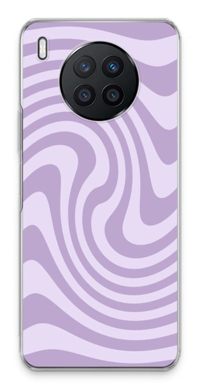 Case Company® - Hoesje geschikt voor Huawei Nova 8i hoesje - Swirl Paars - Soft Cover Telefoonhoesje - Bescherming aan alle Kanten en Schermrand