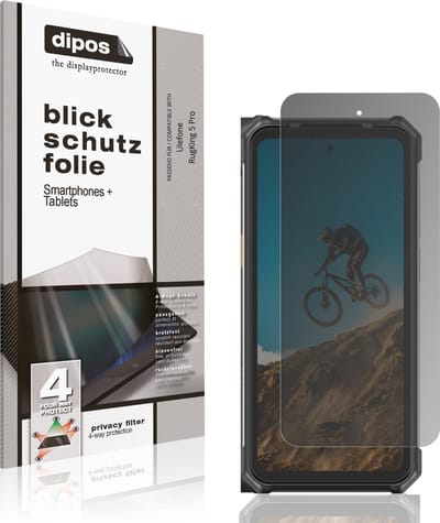 dipos – Matte Privacy Screenprotector geschikt voor Ulefone RugKing 5 Pro | Anti-Spy Beschermfolie