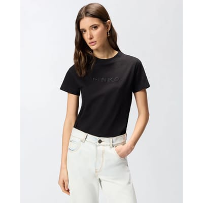 Pinko start T-shirt jersey patch borduurwerk fw25