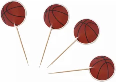 Akyol - 10 x cocktail prikkers - verjaardag cocktailprikker - basketbal cocktailprikker - babyshower - cupcake prikker - cocktailprikkers -prikkers sport -cup cake prikker - versiering - cocktailprikker - basketbal cockyailprikker -