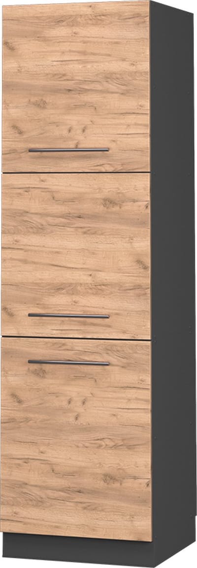 Vicco Hoge kast Fame-Line, Goudkleurig Eiken/Antraciet, 60 cm