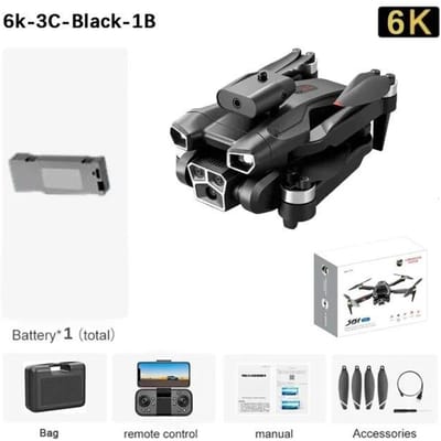 Nieuwe S151 UAV 8K HD Borstelloze intelligente obstakelvermijding met drie camera's 5G Wifi FPV Optische stroompositionering Zweven Borstelloze quadcopter Speelgoedcadeau 6k 1 battery