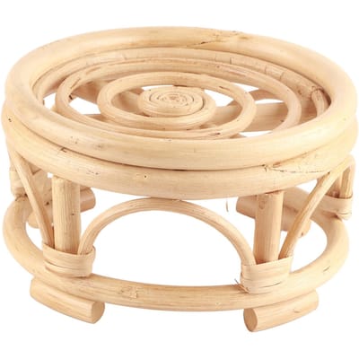 Rieten Plantenstandaard voor Binnen Ronde Vorm Natuurlijk Plantenrek Handgemaakte Rieten Plantenstandaard voor Thuis beige