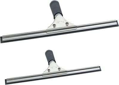 Novaliv Voordeelset Raamwisser Professioneel 25 cm + 35 cm Raamreiniger RVS met Vervangbare Rubberen Lip Raamlip Raamwisser Raam Raamreiniger Raamwisser Douchewisser