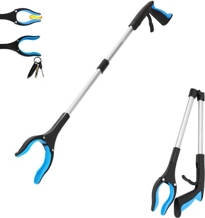 Grijpers -Grijparm - Handleuning voor ouderen - Geavanceerd grijpapparaat - Handleuning van 83 cm - 360° draaibare kop - Geschikt voor dagelijkse ondersteuning bij reizen en mobiliteitshulp binnen en buiten voor ouderen - Blauw