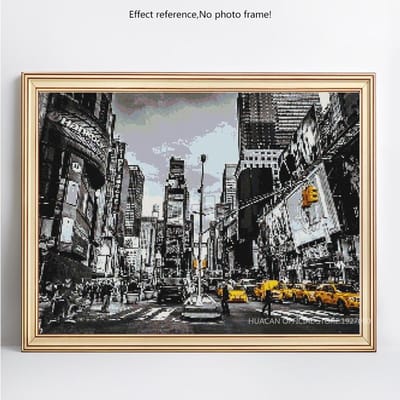 5D DIY diamant borduurwerk stad straat volledige ronde landschap diamant schilderij 20X30CM gray