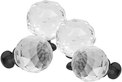 Domino® Meubelknop CRYSTAL PALACE C30mm M6 – WIT/ZWART - 4 stuk - Hoge Kwaliteit Kastknop Deurknop - Deurknoppen voor kasten - Deurknopjes Meubelknoppen - Keukenkast Grepen - Ladeknop - Ladegreep - Kastgrepen