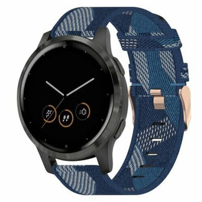 By Qubix - Canvas nylon bandje - Blauw - geschikt voor Huawei Watch 5 - 42mm