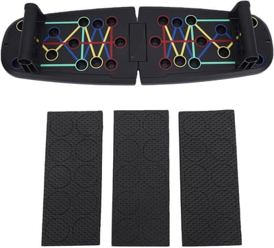 Opdrukbord Krachttraining - Fitness Board Borst - Gerichte Spiertraining - 12 Trainingsmodi - 37 x 23 x 10 cm - Zwart