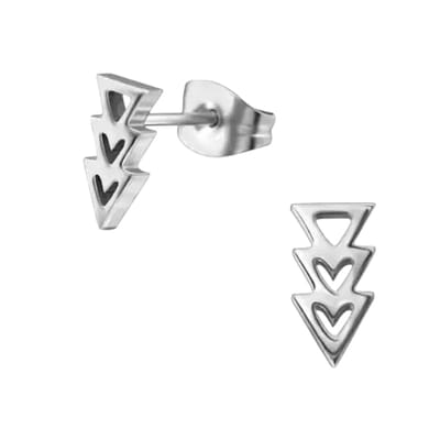 Aramat Jewels | Oorbellen | Stalen Pijltjes Oorbellen Zilverkleur 9x5mm | | | |9mm | Staal | Volwassenen, Kinderen | Verkleurd niet