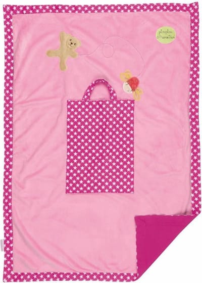 Pioupiou et Merveilles - Ledikantdeken in tas 140 x 70 cm - Roze Sterren