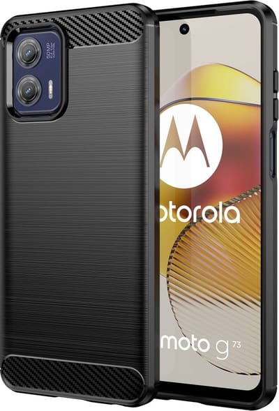 Coverup Hoesje - Geschikt voor Motorola Moto G73 Hoesje - Coverup Armor Brushed TPU Back Cover - Zwart