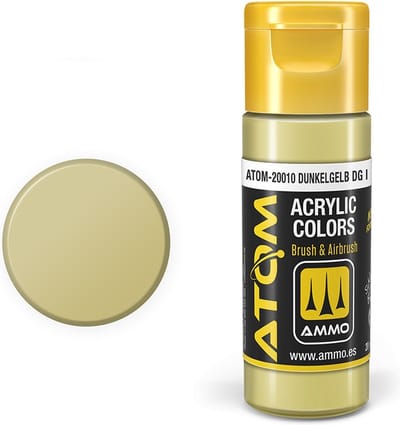 AMMO by Mig Jimenez Hobbyverf Acrylverf - MIG 20010 ATOM - Dunkelgelb DG I - Acryl - 20ml Verf flesje - 20 ml
