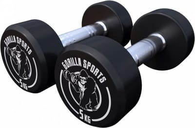 Gorilla Sports Dumbbell set 10 kg - Halterset - 2x5 kg - Dumbells - Gietijzer