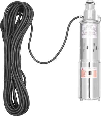 Dompelpomp 180 W 12 V voor fonteinen - Roestvrij staal waterpomp met 1,2 m³/h debiet en 17 m kabellengte