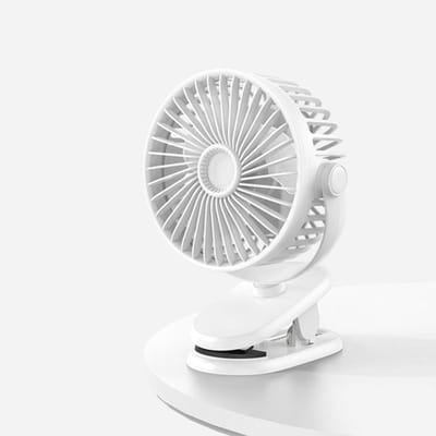Ventilator - USB ventilator - Mini ventilator - Tafelventilator - Met klem - 3 instelbare snelheden - Verstelbare hoek - Draagbare koelventilator - Ideaal voor kantoor, school & studentenkamers - Wit