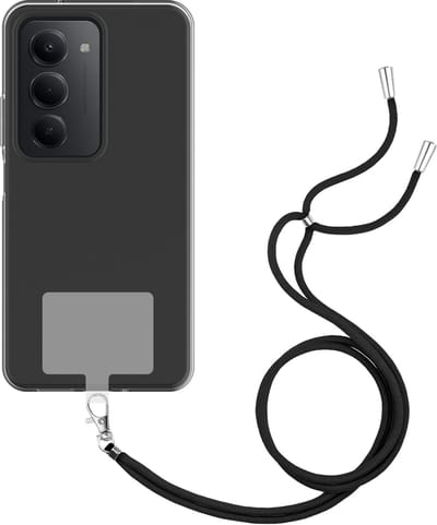 Cazy hoesje met koord geschikt voor Xiaomi Redmi 15 (4G/5G) Hoesje met Koord - Flexibele Case - Transparant