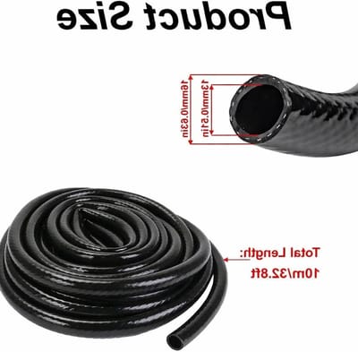Irrigatiepijp 10m, ID 13mm/O.D 16mm - PVC Tuinslang voor Watergeven, Tuinirrigatiesysteem en Besproeiing (Zwart)
