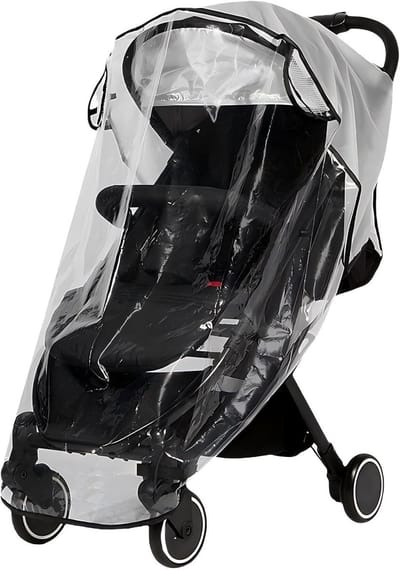Universele regenhoes voor kinderwagens - Ademende regenhoes voor kinderwagens - Opvouwbare regenhoes voor kinderwagens - Winddicht, waterdicht, zonwerend, stofdicht en sneeuwdicht - Geurloos en duurzaam - Eenvoudig te installeren