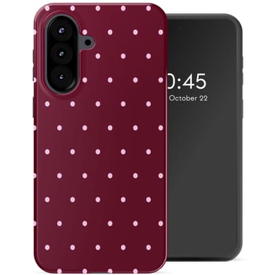 Selencia Hoesje - Geschikt voor Samsung Galaxy A57 (5G) - Backcover - Happy Dots Burgundy