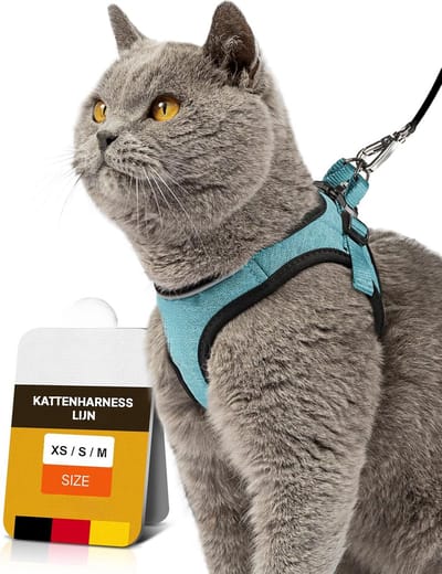 Lexium Kattenharnas - Kattentuigje met looplijn - Katten harnas - Kattenharnas met leiband - Kattenharnas met looplijn - Kattenlijn - Kattentuig