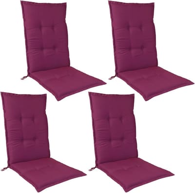Tuinstoelkussens Hoge Rug - Zitkussens Tuinmeubilair - Comfortabel Ontspannen - UV-bestendige Stof - 120 x 50 cm - Beaujolais