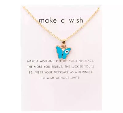 Akyol - Ketting - vlinder - Cadeau - moederdag - make a wish - nazar ketting - blauwe oog ketting - boze oog - valentijns cadeau ketting - geluks ketting - vlinder ketting - make a wish - vriendschaps ketting