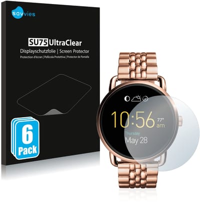 Savvies - Screenprotector voor Fossil Q Wander - Folie Beschermfolie transparant 6 Stuks