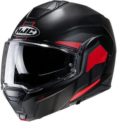 Hjc I100 Beis Zwart Rood MC1SF Systeemhelm - Helm